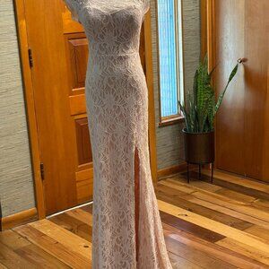 Pink Lace Evening Gown Size 5